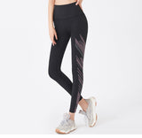 Pantalons de yoga à rayures Leggings Leggings hauts de poche