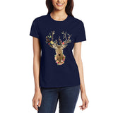 t-shirts mignons wapiti impression haut femme femmes harajuku