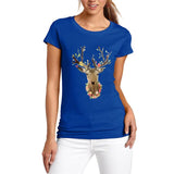 t-shirts mignons wapiti impression haut femme femmes harajuku