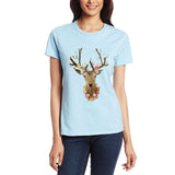 t-shirts mignons wapiti impression haut femme femmes harajuku