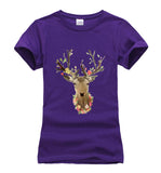t-shirts mignons wapiti impression haut femme femmes harajuku