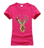 t-shirts mignons wapiti impression haut femme femmes harajuku