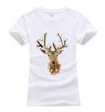 t-shirts mignons wapiti impression haut femme femmes harajuku