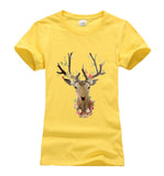 t-shirts mignons wapiti impression haut femme femmes harajuku