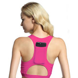 Soutien-gorge de sport pour femmes avec téléphone de poche Imprimer Yoga Top Fitness