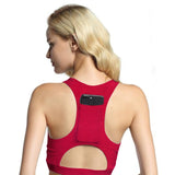 Soutien-gorge de sport pour femmes avec téléphone de poche Imprimer Yoga Top Fitness