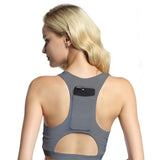 Soutien-gorge de sport pour femmes avec téléphone de poche Imprimer Yoga Top Fitness