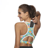 Soutien-gorge de sport pour femmes avec téléphone de poche Imprimer Yoga Top Fitness